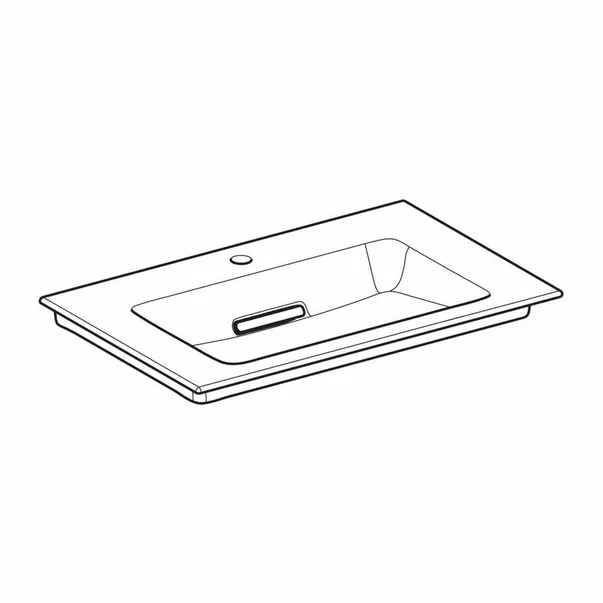 Lavoar pe mobilier Geberit One Slim 75 cm alb cu orificiu baterie si scurgere speciala [6]