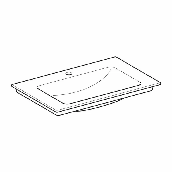 Lavoar pe mobilier Geberit One Slim 75 cm alb lucios KeraTect cu orificiu baterie [5]