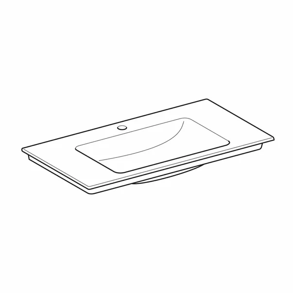 Lavoar pe mobilier Geberit One Slim 90 cm alb lucios KeraTect cu orificiu baterie [5]