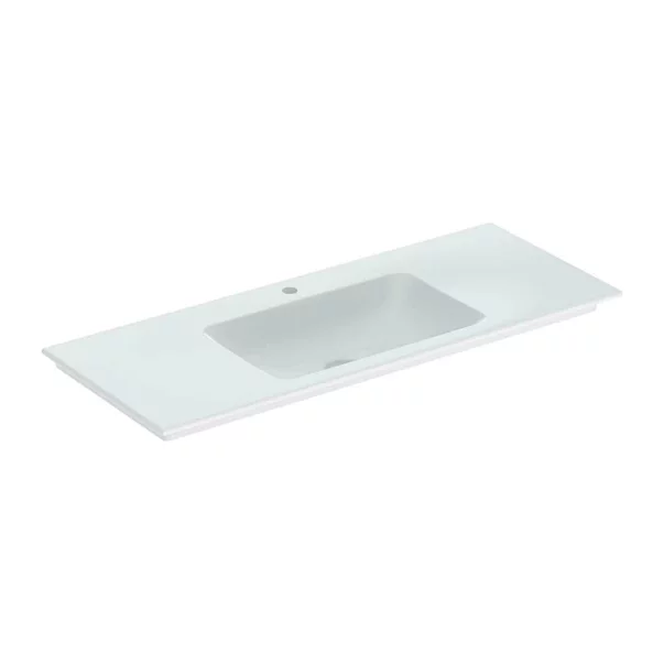 Lavoare pe mobilier - Lavoar pe mobilier Geberit One Slim 120 cm alb lucios cu orificiu baterie