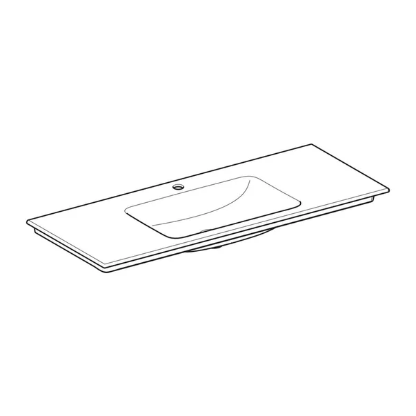 Lavoar pe mobilier Geberit One Slim 120 cm alb lucios cu orificiu baterie [5]