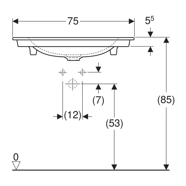 Lavoar pe mobilier Geberit One Slim 75 cm alb lucios KeraTect [3]