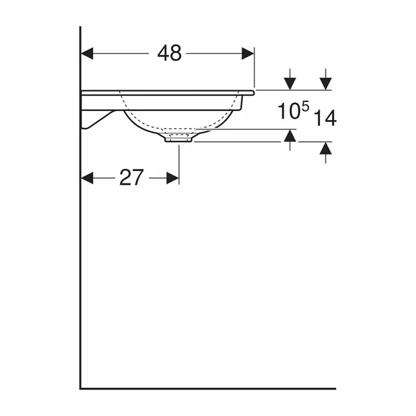 Lavoar pe mobilier Geberit One Slim 105 cm alb lucios KeraTect [4]