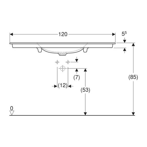 Lavoar pe mobilier Geberit One Slim 120 cm alb lucios [3]