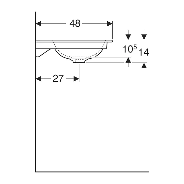 Lavoar pe mobilier Geberit One Slim 120 cm alb lucios [4]