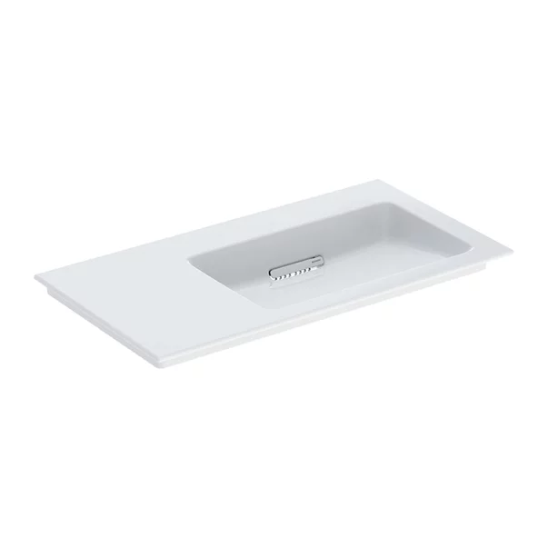 Lavoare - Lavoar pe mobilier Geberit One Slim cu scurgere speciala 90 cm alb blat stanga