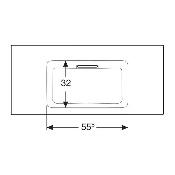 Lavoar pe mobilier Geberit One Slim 105 cm alb cu scurgere speciala [2]