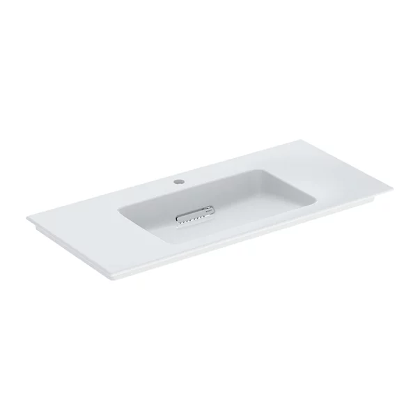 Lavoare - Lavoar pe mobilier Geberit One Slim 105 cm alb cu orificiu baterie si scurgere speciala