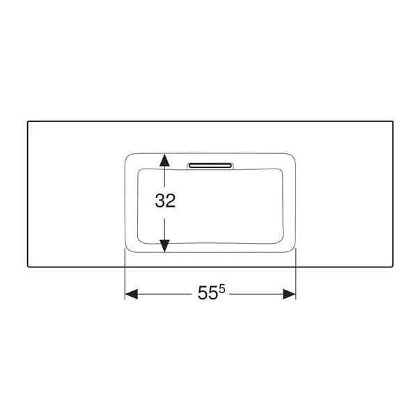 Lavoar pe mobilier Geberit One Slim 120 cm alb cu scurgere speciala [2]