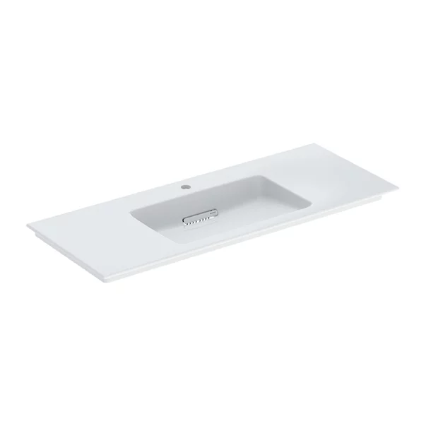 Lavoare pe mobilier - Lavoar pe mobilier Geberit One Slim 120 cm alb cu orificiu baterie si scurgere speciala