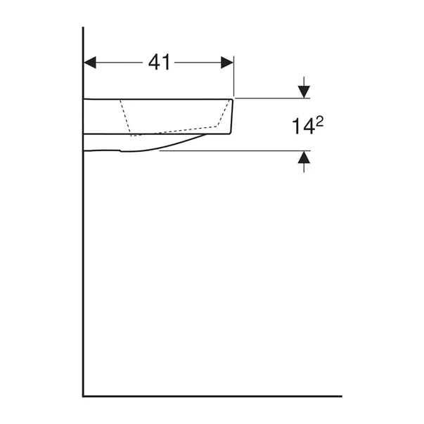 Lavoar pe mobilier Geberit One cu scurgere speciala 50 cm alb [5]