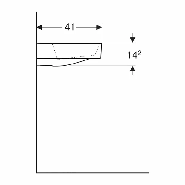 Lavoar pe mobilier Geberit One cu scurgere speciala 50 cm alb cu orificiu baterie [5]