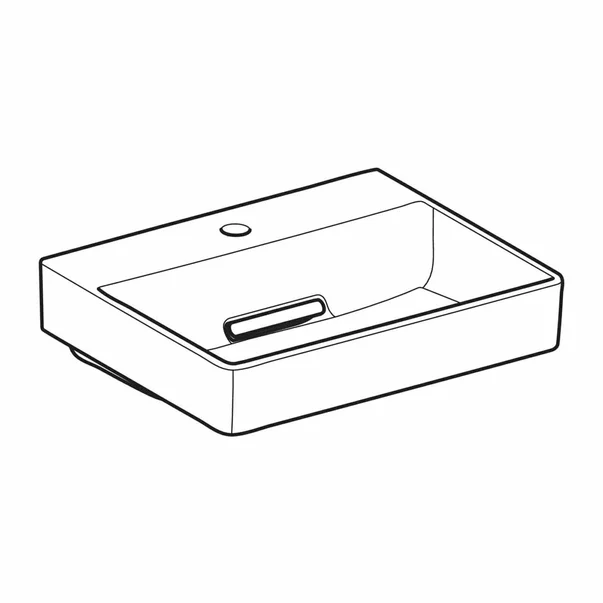 Lavoar pe mobilier Geberit One cu scurgere speciala 50 cm alb cu orificiu baterie [6]