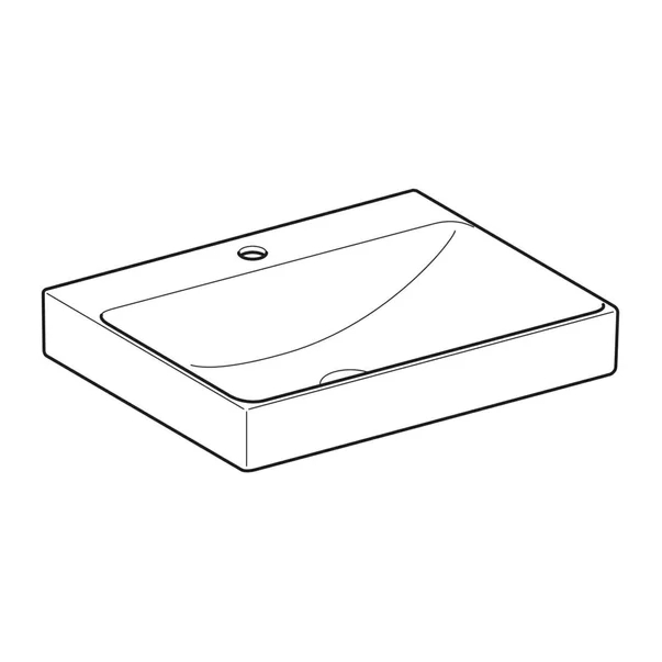 Lavoar pe mobilier Geberit One 60 cm alb lucios KeraTect cu orificiu baterie [5]