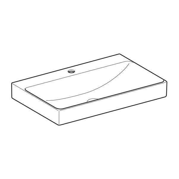 Lavoar pe mobilier Geberit One 75 cm alb lucios KeraTect cu orificiu baterie [5]