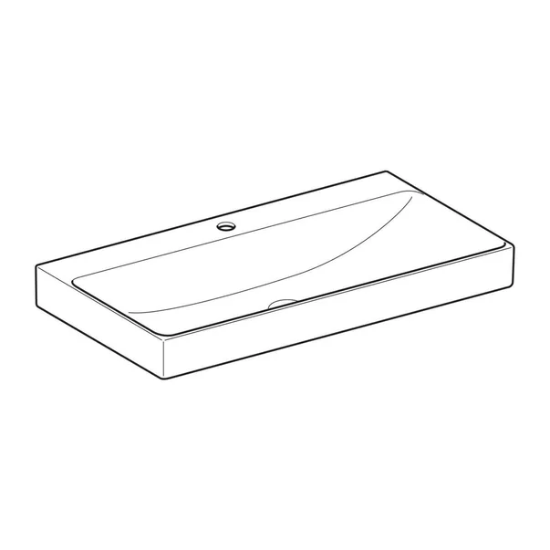 Lavoar pe mobilier Geberit One 90 cm alb lucios KeraTect cu orificiu baterie [5]
