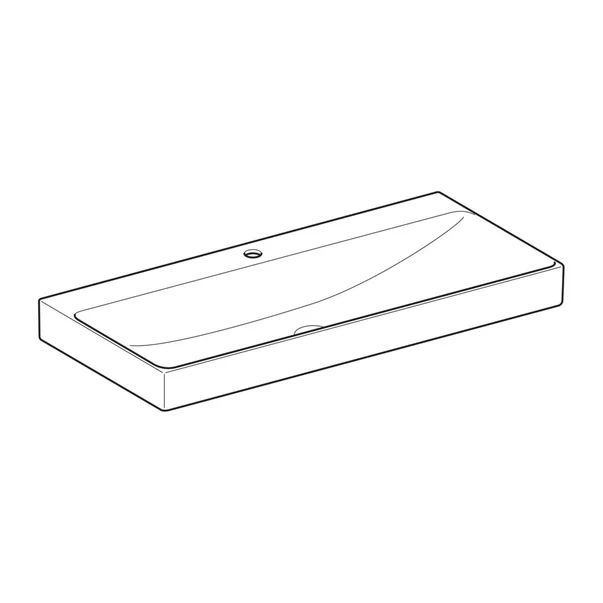 Lavoar pe mobilier Geberit One 105 cm alb lucios KeraTect cu orificiu baterie [5]