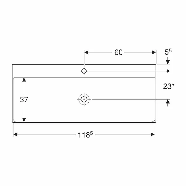 Lavoar pe mobilier Geberit One 120 cm alb lucios cu orificiu baterie [2]