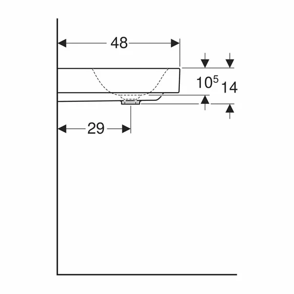 Lavoar pe mobilier Geberit One 120 cm alb lucios cu orificiu baterie [4]