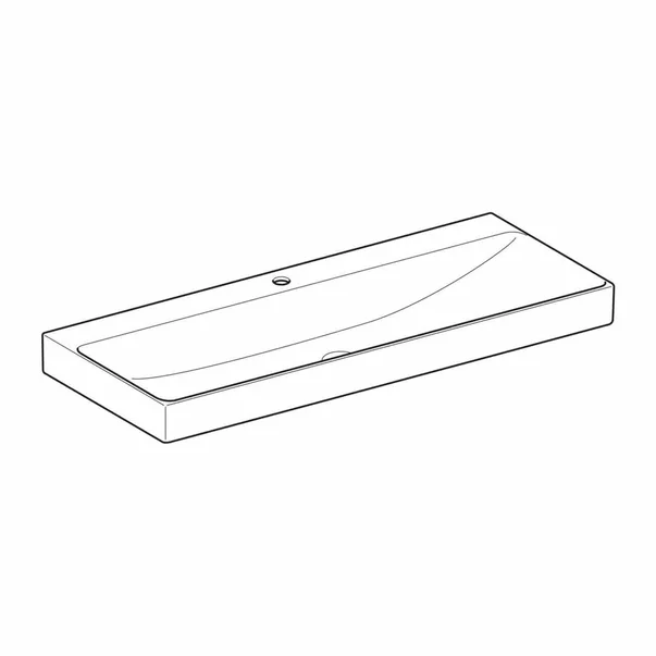 Lavoar pe mobilier Geberit One 120 cm alb lucios cu orificiu baterie [5]