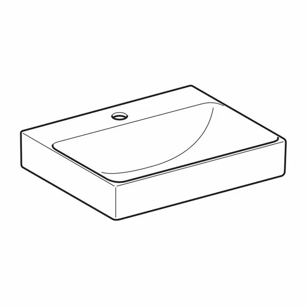 Lavoar pe mobilier Geberit One 50 cm alb lucios KeraTect cu orificiu baterie [5]