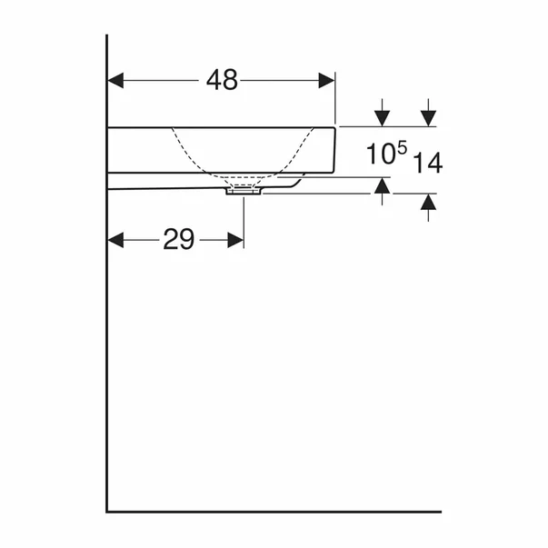 Lavoar pe mobilier Geberit One dublu 120 cm alb lucios cu orificiu baterie [4]