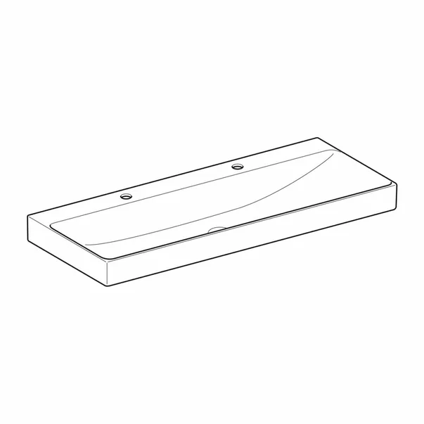 Lavoar pe mobilier Geberit One dublu 120 cm alb lucios cu orificiu baterie [5]
