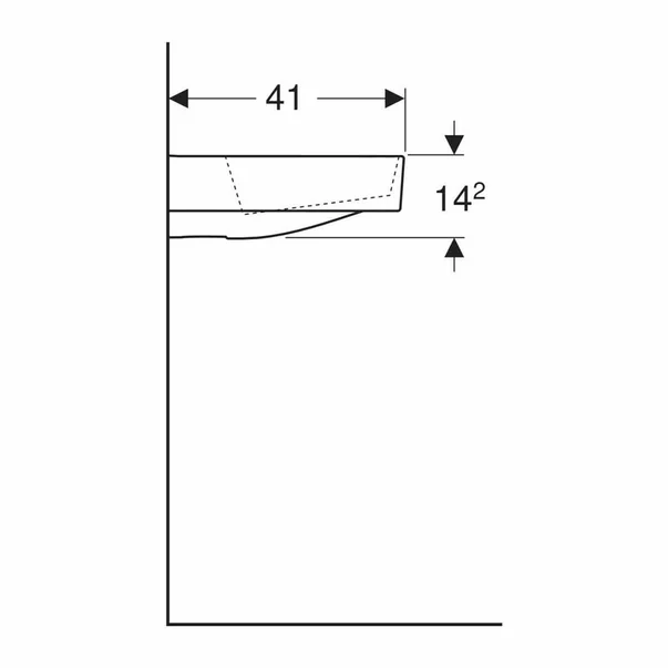 Lavoar pe blat Geberit One 50 cm alb mat cu scurgere speciala [5]
