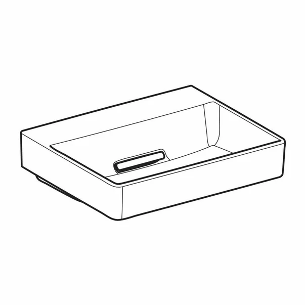 Lavoar pe blat Geberit One 50 cm alb mat cu scurgere speciala [6]