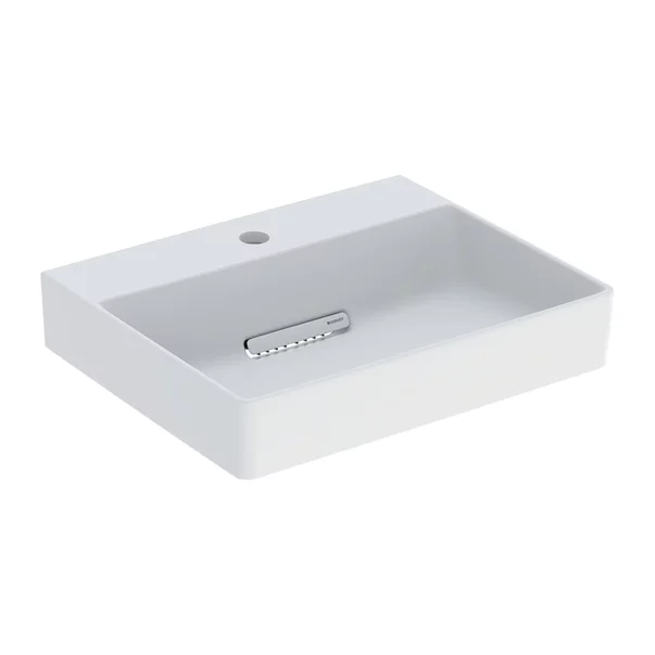 Lavoare - Lavoar pe blat Geberit One 50 cm alb mat cu scurgere speciala si orificiu baterie