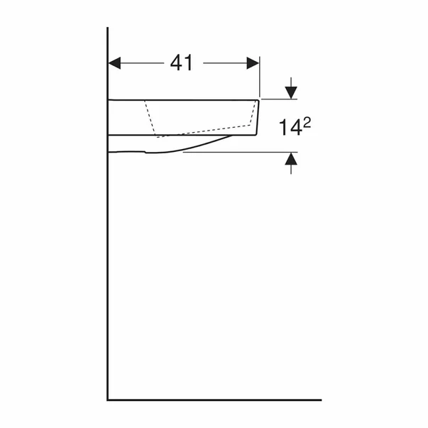 Lavoar pe blat Geberit One 50 cm alb mat cu scurgere speciala si orificiu baterie [5]