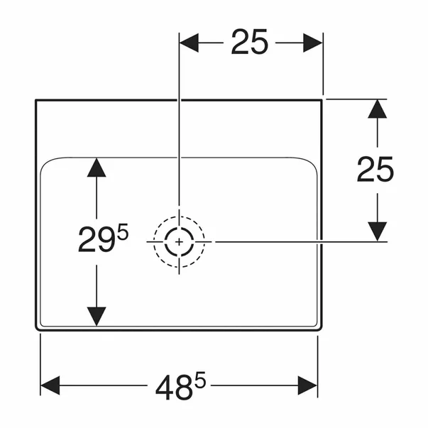 Lavoar pe blat Geberit One 50 cm alb KeraTect [2]