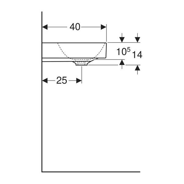 Lavoar pe blat Geberit One 50 cm alb KeraTect [4]