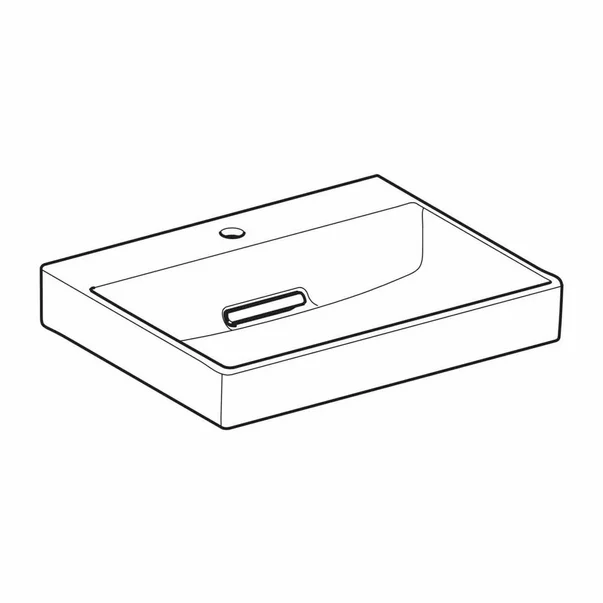 Lavoar pe mobilier Geberit One cu scurgere speciala 60 cm alb cu orificiu baterie [6]