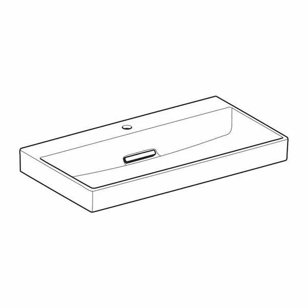 Lavoar pe mobilier Geberit One cu scurgere speciala 90 cm alb cu orificiu baterie [6]