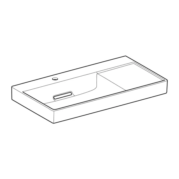 Lavoar pe mobilier Geberit One cu scurgere speciala 90 cm alb blat dreapta [6]