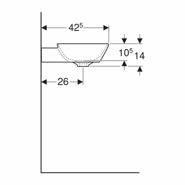 Lavoar pe blat Geberit One 50 cm alb lucios KeraTect [4]