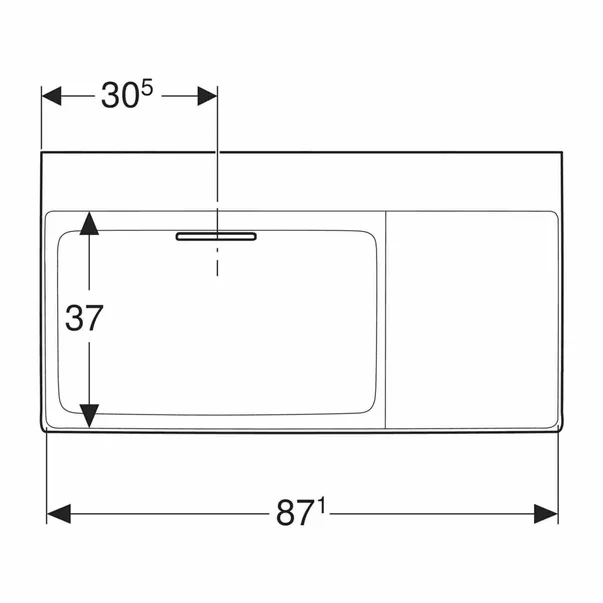 Lavoar pe mobilier Geberit One cu scurgere speciala 90 cm alb blat dreapta fara preaplin [3]