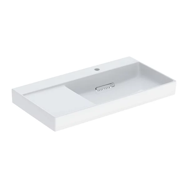 Lavoare pe mobilier - Lavoar pe mobilier Geberit One cu scurgere speciala 90 cm alb blat stanga