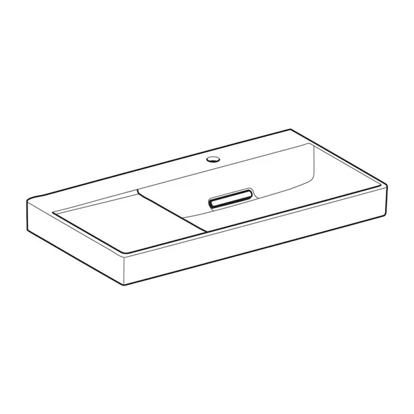 Lavoar pe mobilier Geberit One cu scurgere speciala 90 cm alb blat stanga [5]