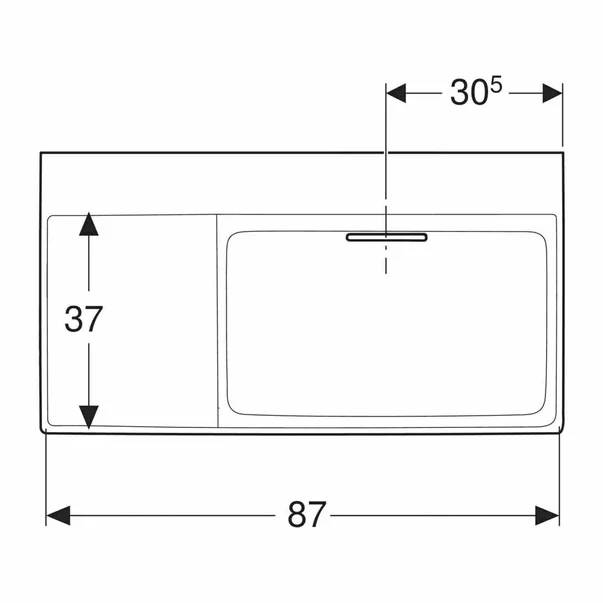 Lavoar pe mobilier Geberit One cu scurgere speciala 90 cm alb blat stanga fara preaplin [3]