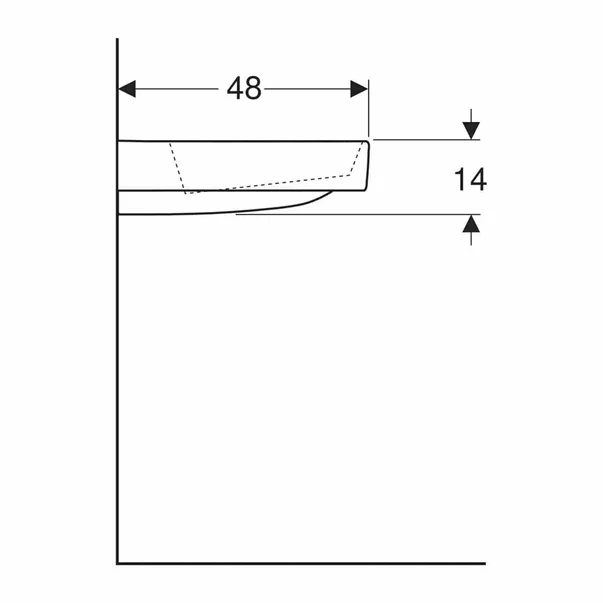 Lavoar pe mobilier Geberit One cu scurgere speciala 90 cm alb blat stanga fara preaplin [5]