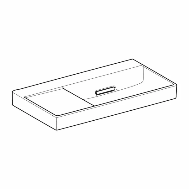 Lavoar pe mobilier Geberit One cu scurgere speciala 90 cm alb blat stanga fara preaplin [6]