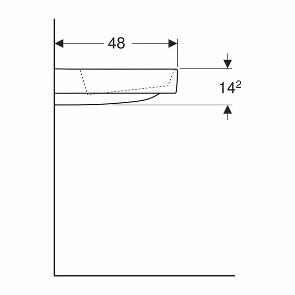 Lavoar pe mobilier Geberit One cu scurgere speciala 120 cm alb [5]