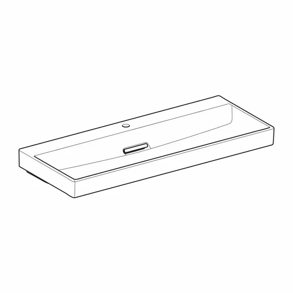 Lavoar pe mobilier Geberit One cu scurgere speciala 120 cm alb cu orificiu baterie [6]
