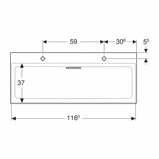 Lavoar pe mobilier Geberit One dublu cu scurgere speciala 120 cm alb [3]