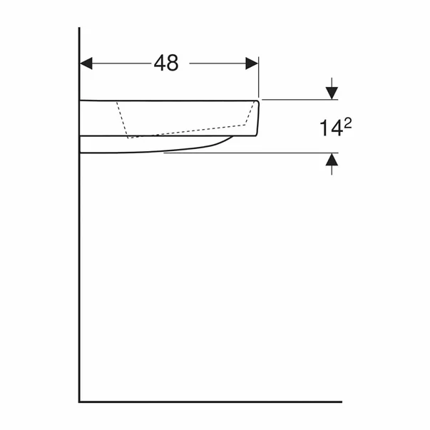 Lavoar pe mobilier Geberit One dublu cu scurgere speciala 120 cm alb [5]