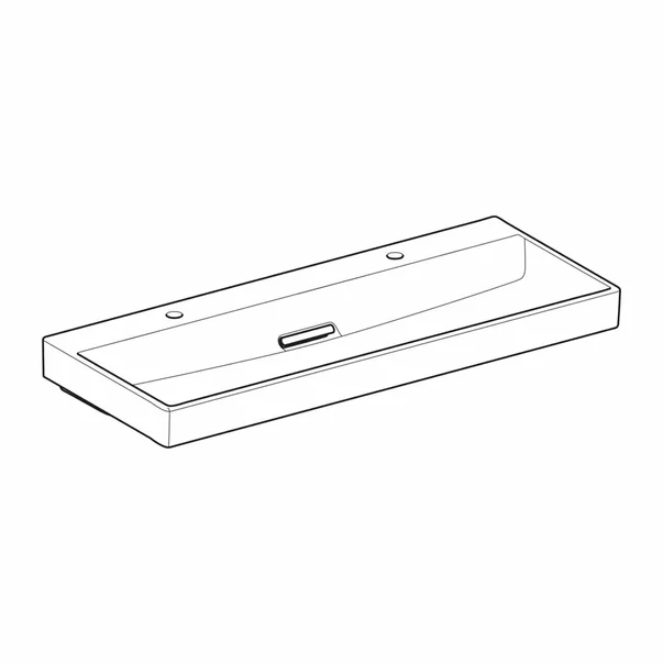 Lavoar pe mobilier Geberit One dublu cu scurgere speciala 120 cm alb [6]