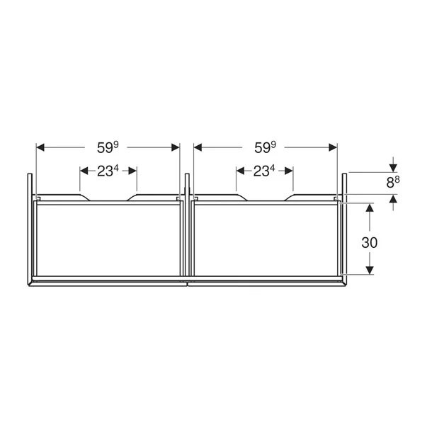 Dulap baza suspendat Geberit One cu 2 sertare alb mat 135 cm [2]
