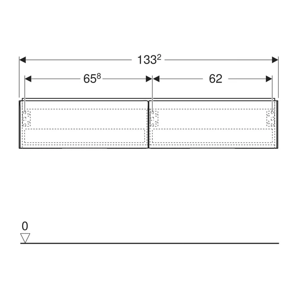 Dulap baza suspendat Geberit One cu 2 sertare alb mat 135 cm [3]
